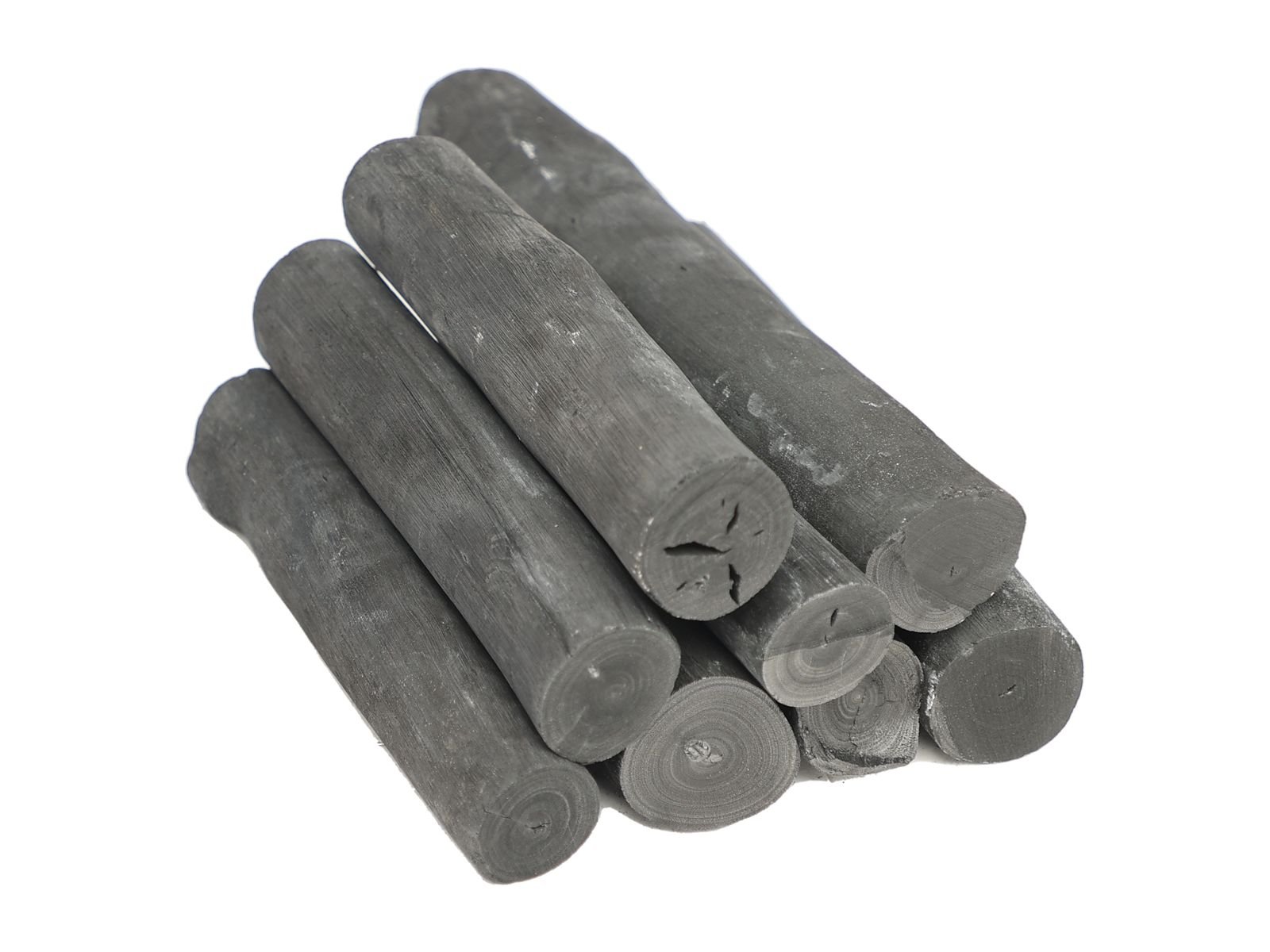 Binchotan white charcoal, round and split pieces